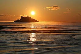 太平洋,日出,日落