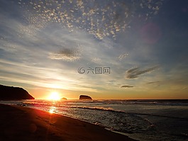 太平洋,日出,日落