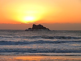 太平洋,日出,日落