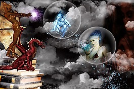 幻想,龍,小精靈