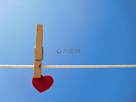 心,clothespin,曬衣繩