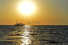 日落,塞浦路斯,korablik