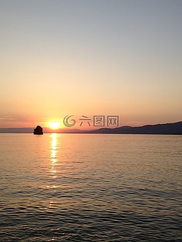 日內(nèi)瓦湖,瑞士,日落
