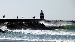 燈塔,波,海岸