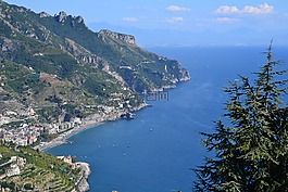 海,景觀,costiera