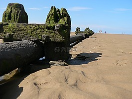 海灘,管道,沙
