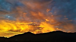 日出,景觀,天空