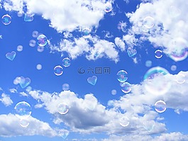 天空,夏季,云