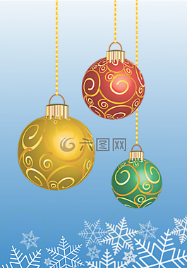 圣誕球,雪花,圣誕節