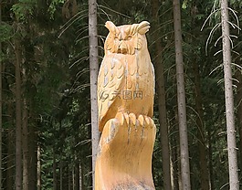 holzfigur,日志,貓頭鷹