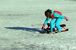 休閑,冬天,雪