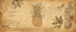 菠萝,拼贴画,自然