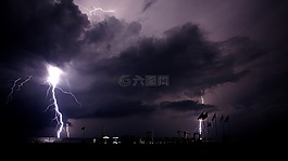 閃電,雷暴,海灘