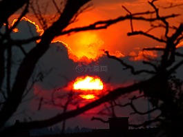 日落,太陽,天空