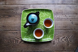 茶,木桌,茶壺