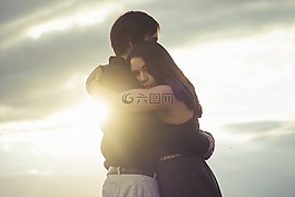 愛情,日落,夫婦