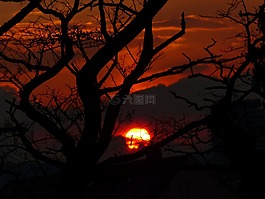 日落,太陽(yáng),天空