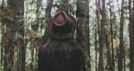 森林,女孩,戶外