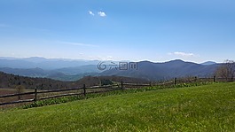 山,天際線,籬笆