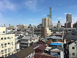 大阪,屋頂,藍(lán)色的天空