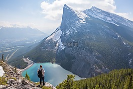 加拿大洛矶山,云,叶子