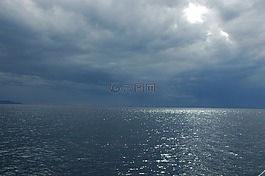 海,雷暴,云