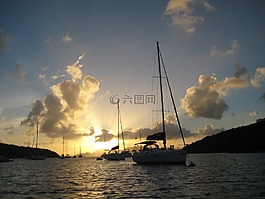 帆船,海洋,船