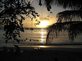 日落,海,太陽