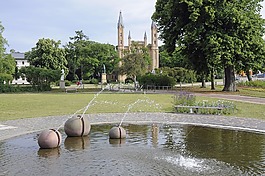 公園,水,噴泉