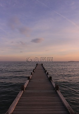 海,碼頭,太陽