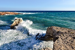 石,巖質(zhì)海岸,波