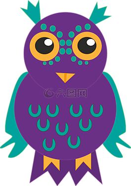 貓頭鷹,鳥,紫