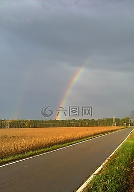 彩虹,相交,透視