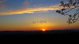 日落,春天,農(nóng)村