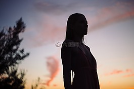 天空,云,日落