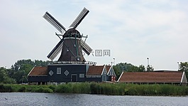 磨机,弗里斯兰,荷兰风景