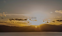 山,日落,猶他州