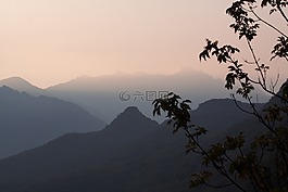 日出,高山,山