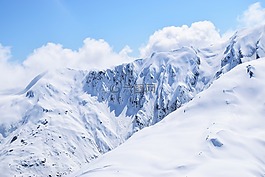 山,雪,高峰