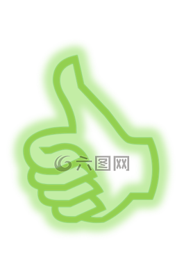 拇指,綠色,透明