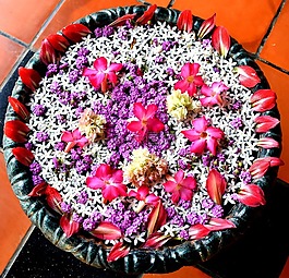 花,rangoli,水