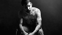 男子,家伙,纹身