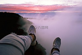 云,天空,日落