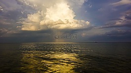 海,云,反射