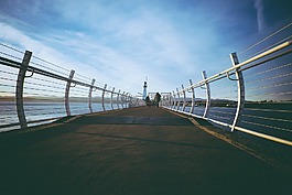 橋,燈塔,海洋