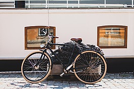 自行車,鵝卵石,人行道