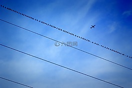 天空,高,线