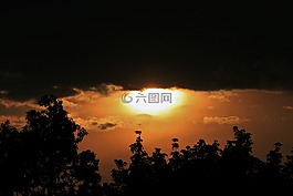 日落,太陽,光明