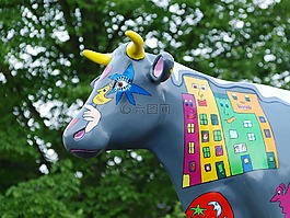 牛,数字,雕像