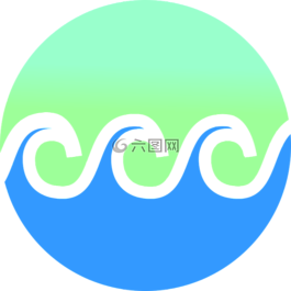 波,漸變,海灘